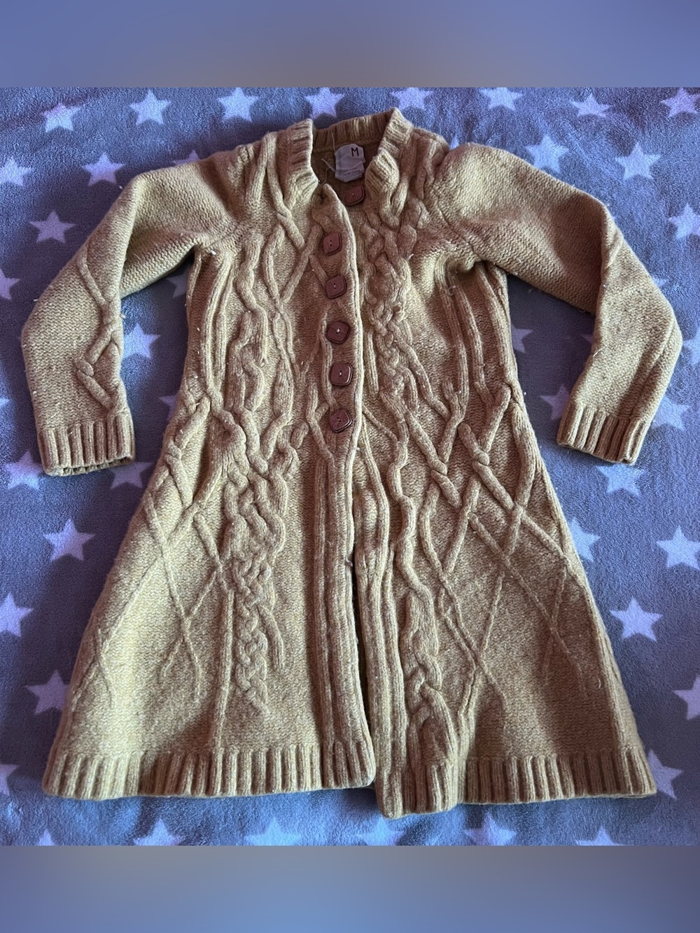 Anthropologie Far Away From Close Wool Cable Knit Cardigan Size Medium